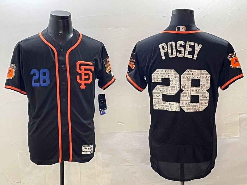 Men San Francisco Giants #28 Posey Black Fashion Elite 2025 Nike MLB Jersey style 2->san francisco giants->MLB Jersey